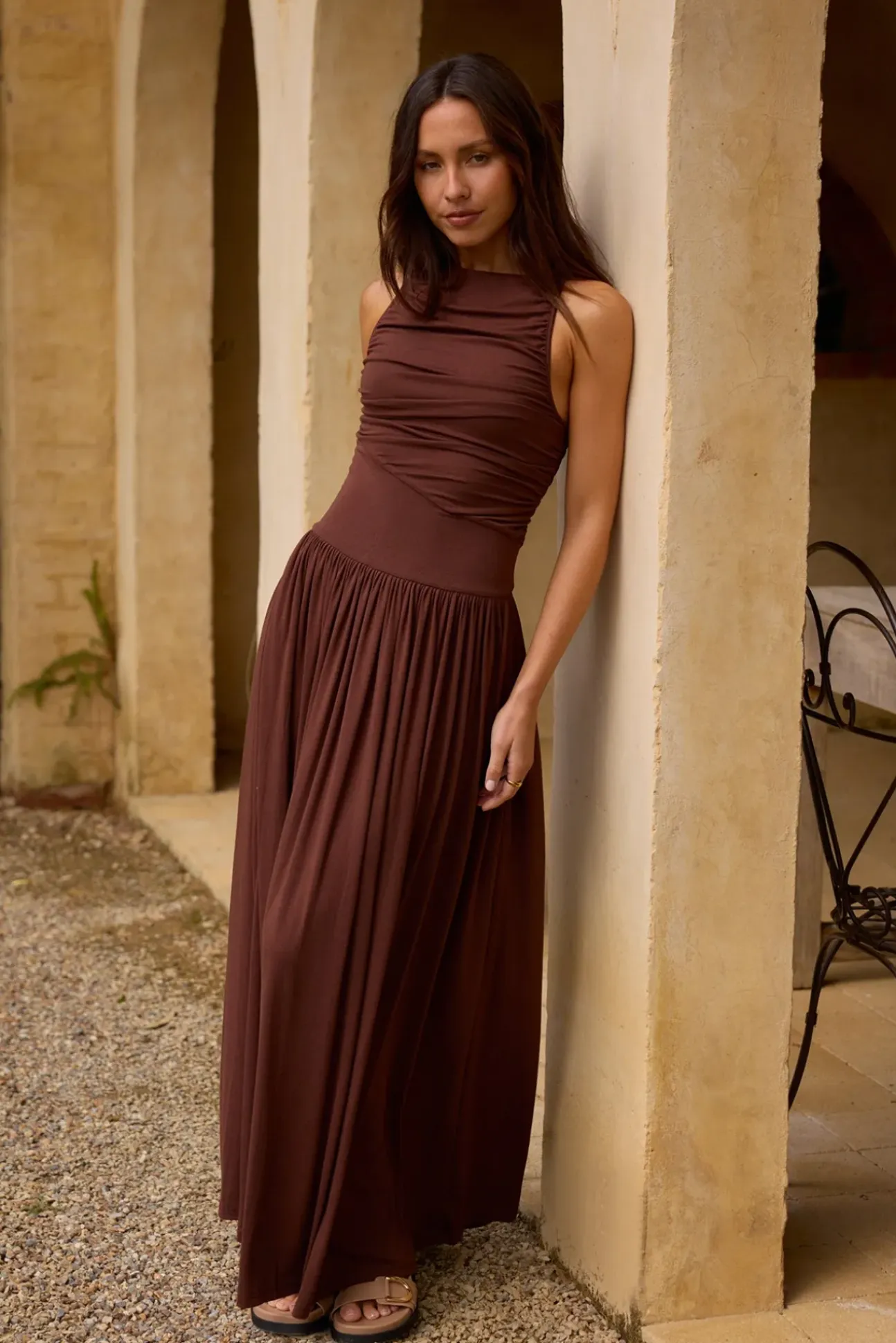 Nalla Maxi Dress Brown