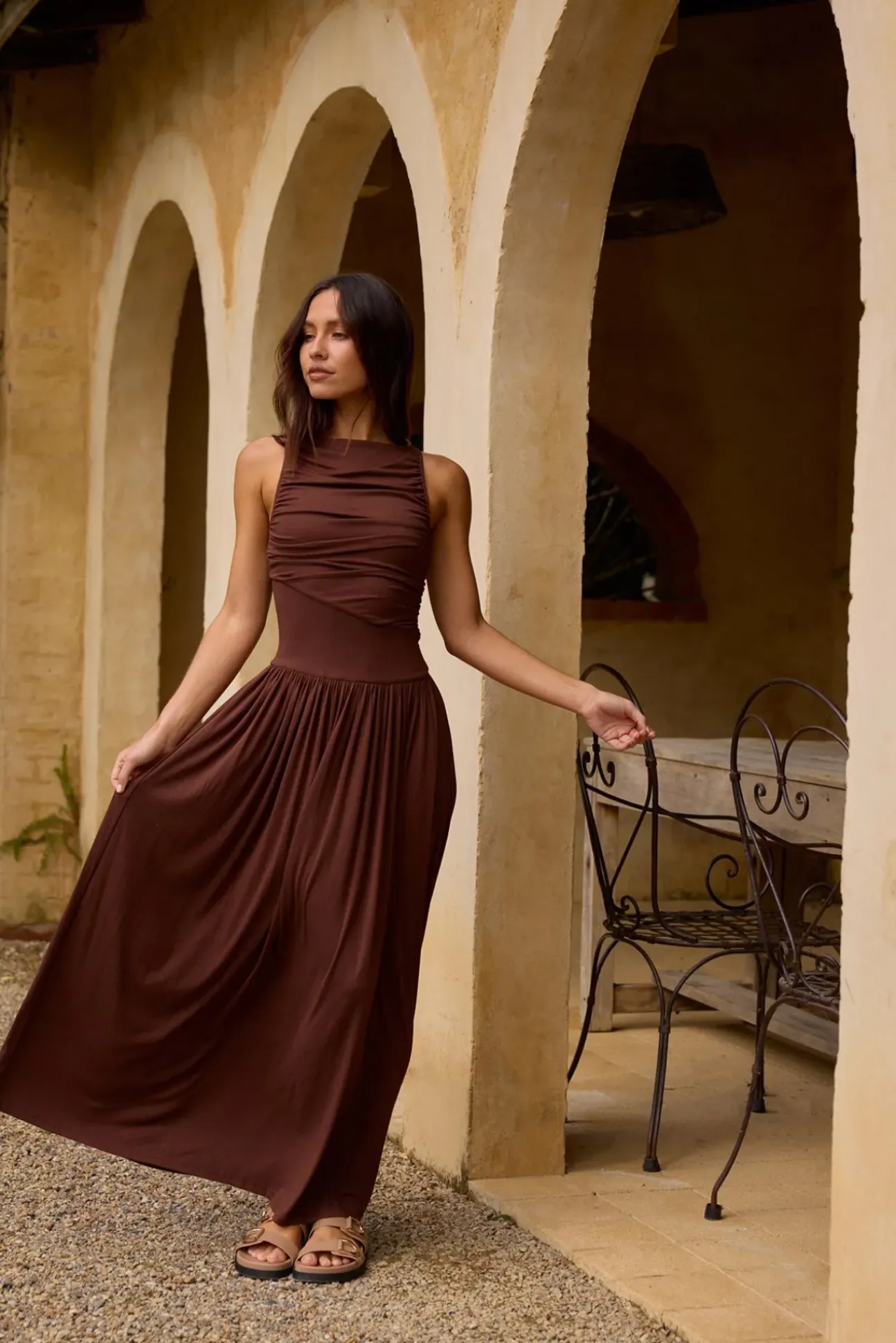 Nalla Maxi Dress Brown