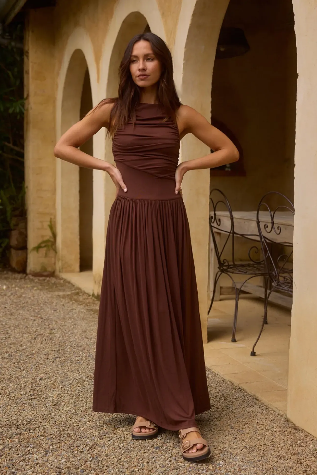 Nalla Maxi Dress Brown