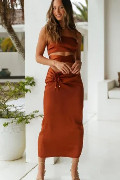 Needing You Maxi Skirt Brown