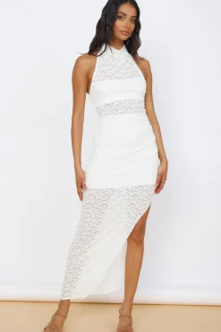 New Beginnings Lace Maxi Dress White