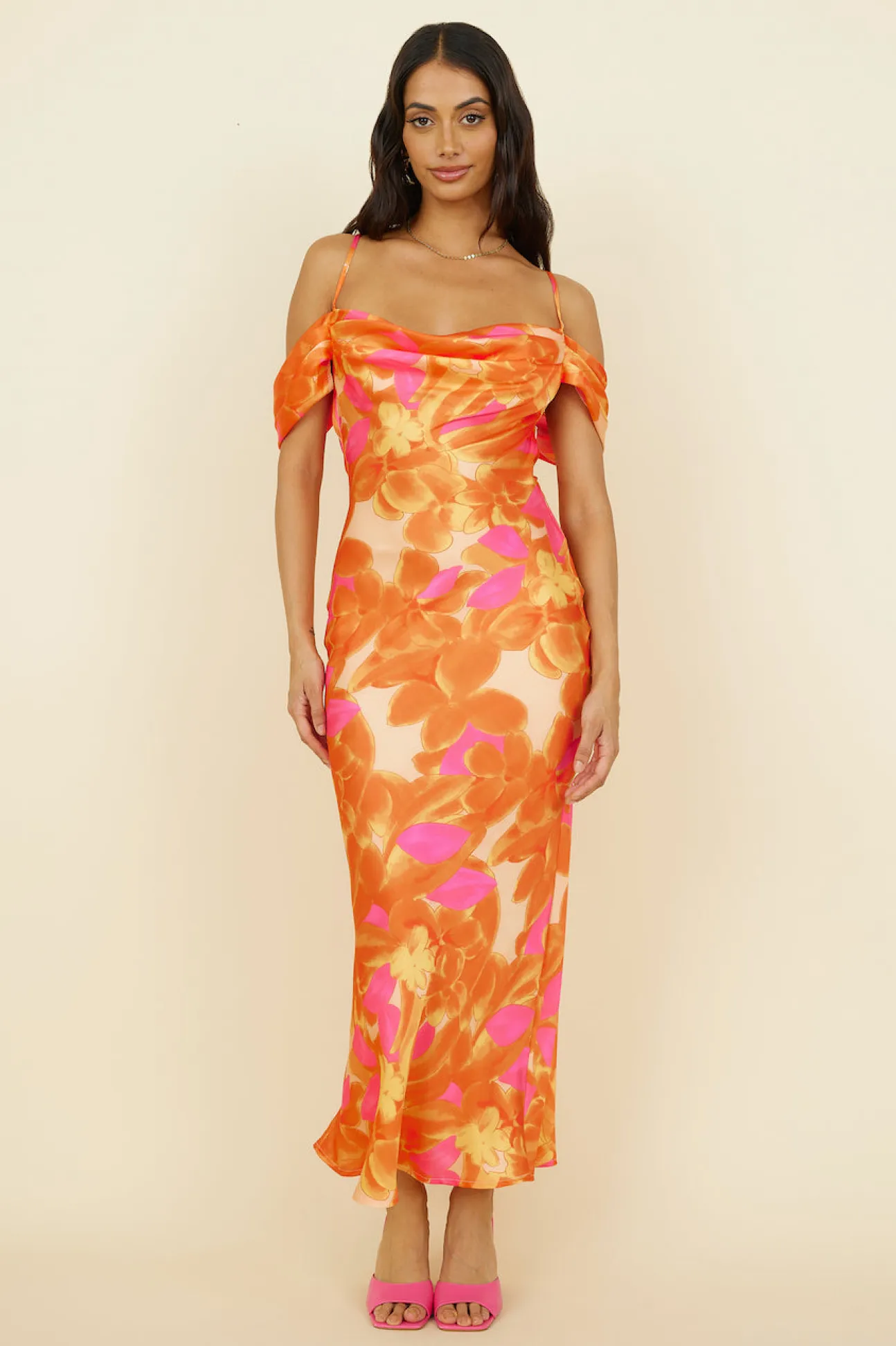 Night Of Dreams Maxi Dress Orange