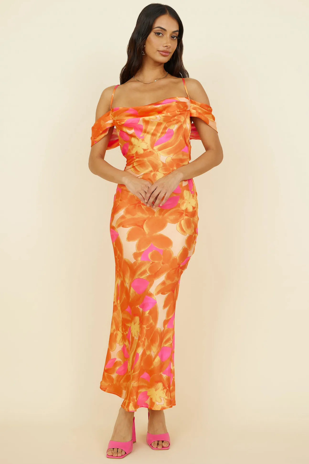 Night Of Dreams Maxi Dress Orange