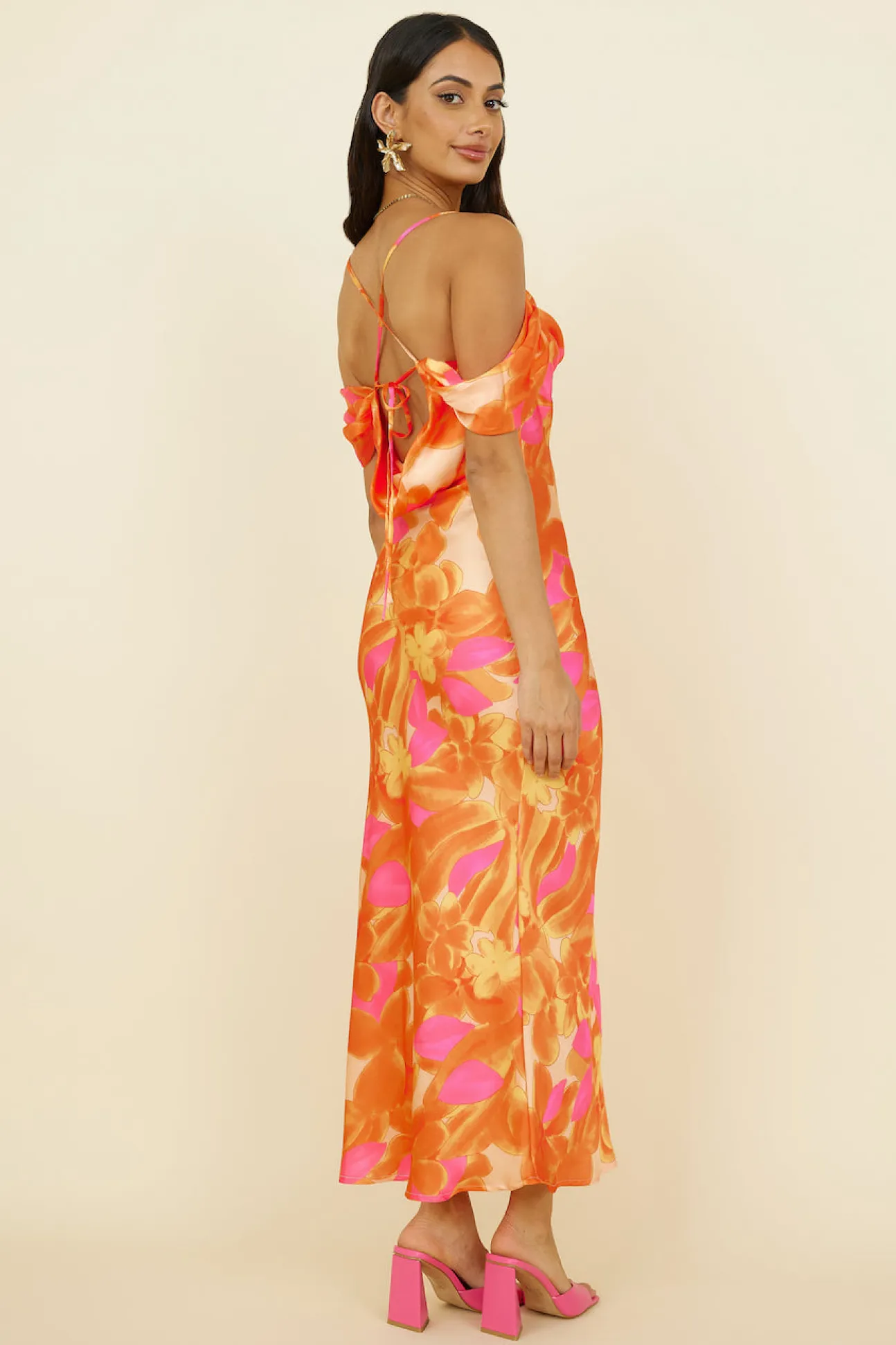 Night Of Dreams Maxi Dress Orange