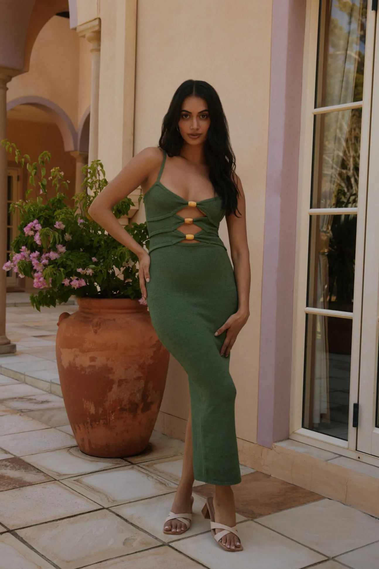 Normani Midi Dress in Green