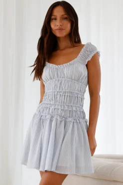 Ocean Breath Mini Dress Blue