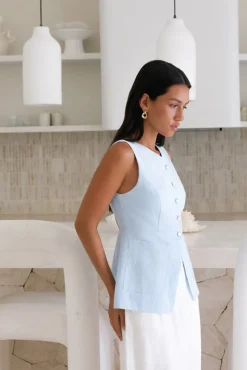 Ocean Eyes Vest Top Blue