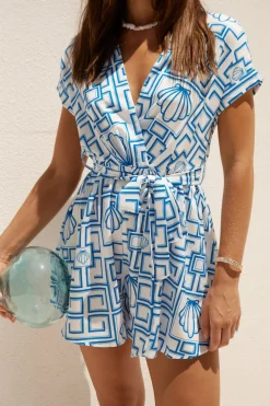 Oceans Away Romper Blue