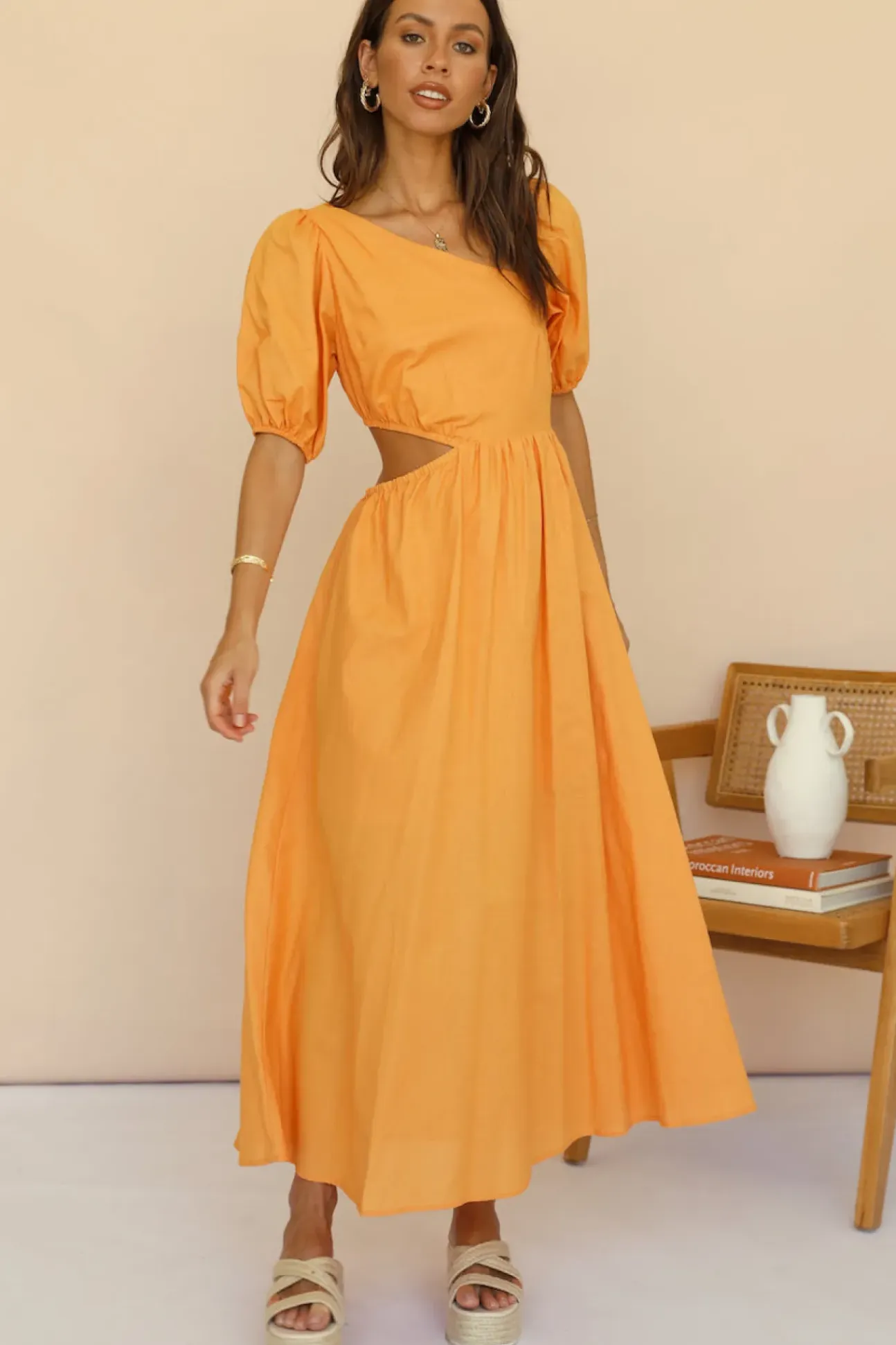 Ocherous Maxi Dress Orange