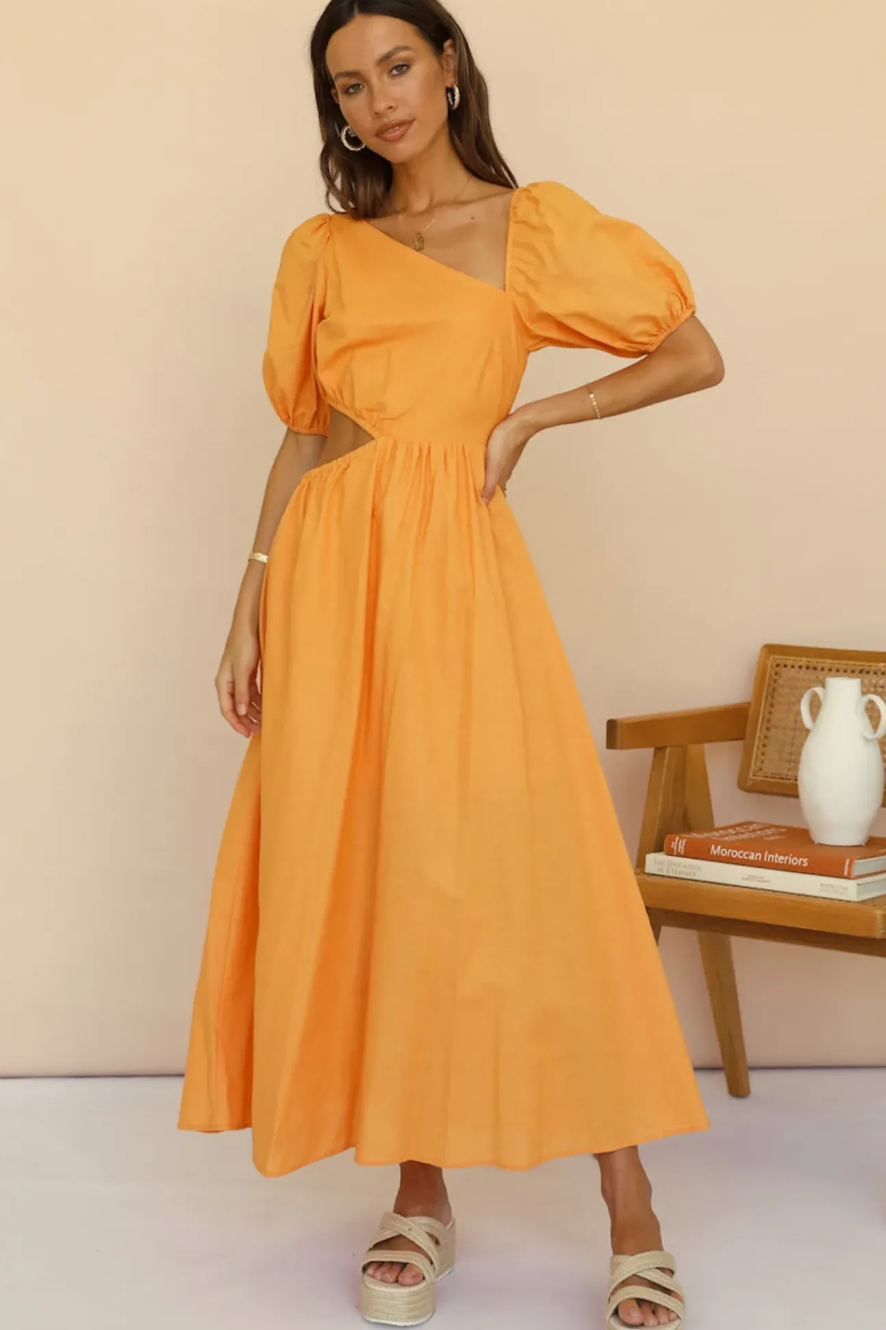 Ocherous Maxi Dress Orange