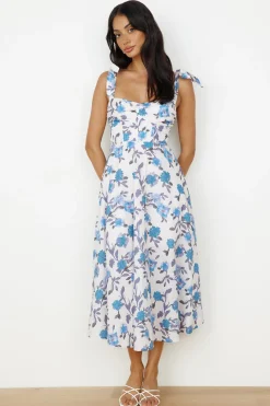 On The Roof Midi Dress Blue