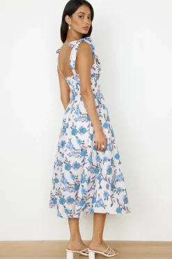 On The Roof Midi Dress Blue