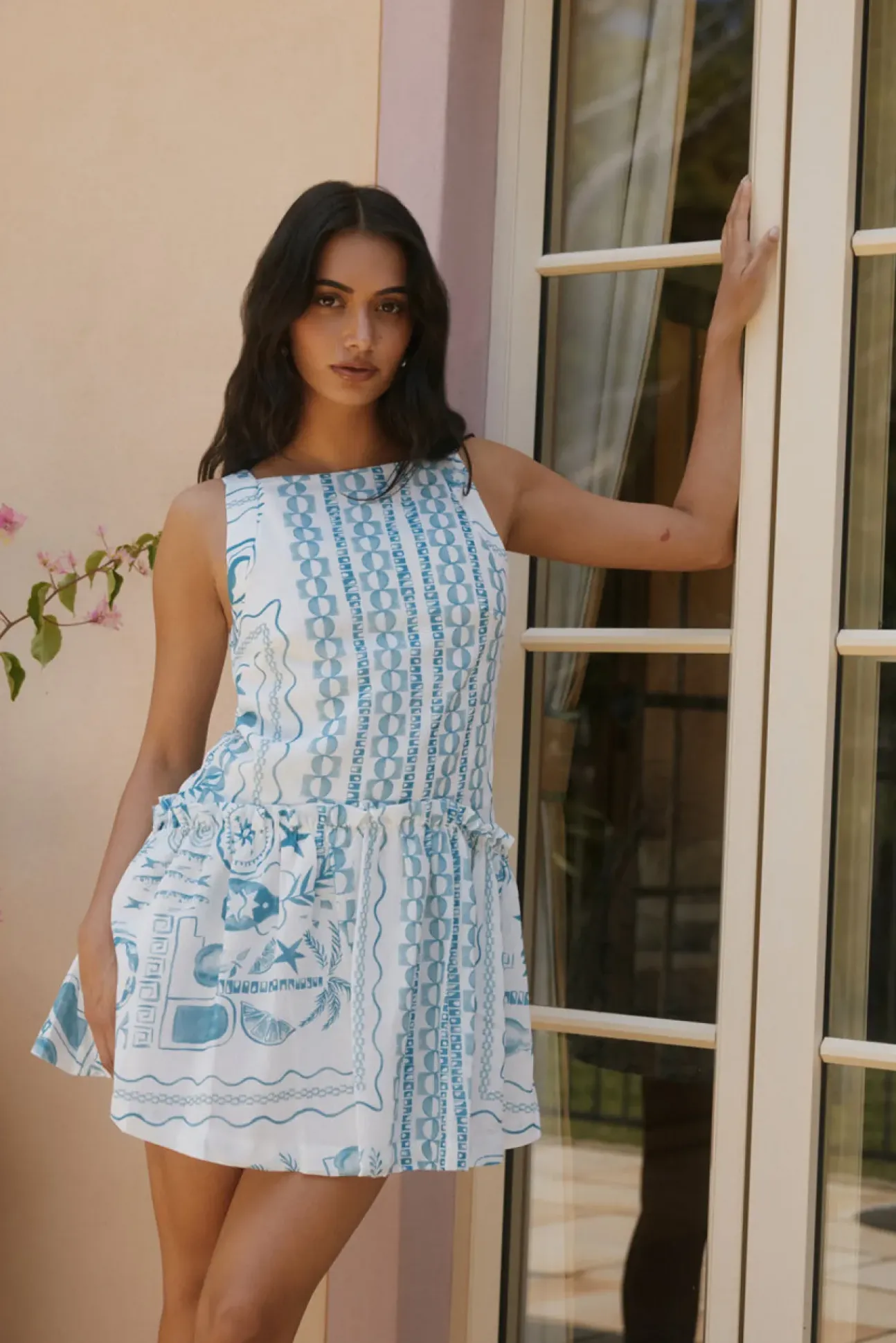 Opal Skies Mini Dress Blue