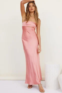 Open Hearts Maxi Dress Pink