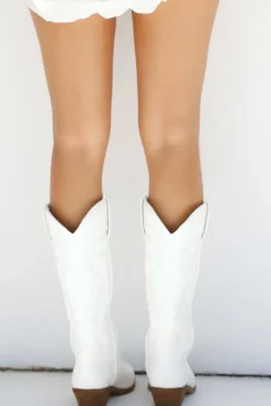 Ottilie Cowboy Boots White