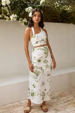 Over The Hedges Maxi Skirt Green
