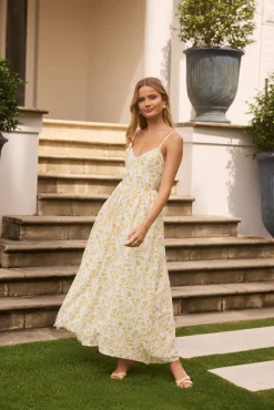 Painted Skies Maxi Dress Yellow