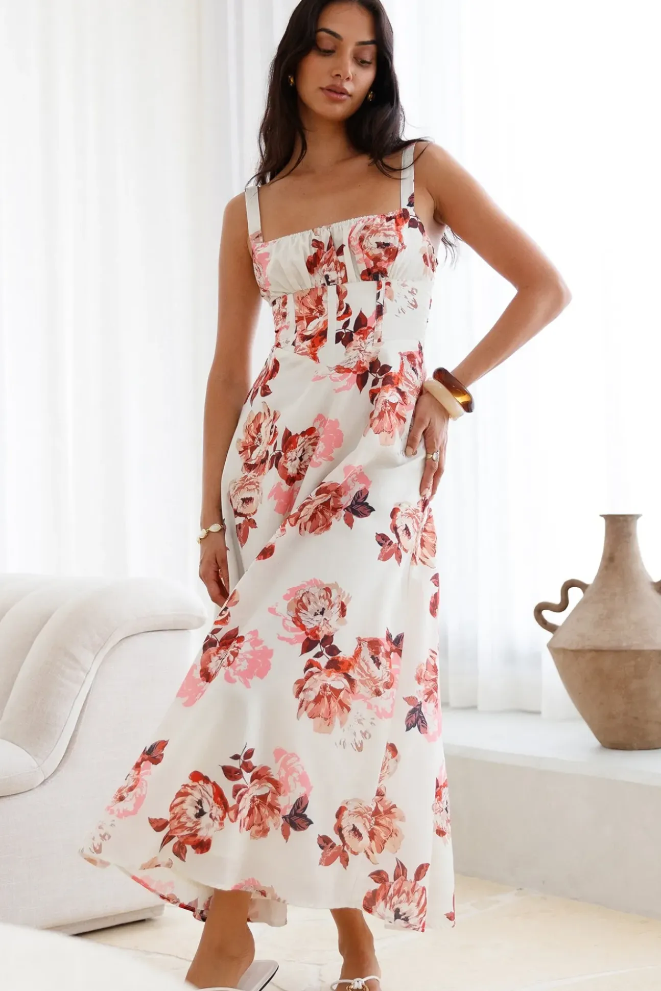 Palermo Mornings Midi Dress Cream
