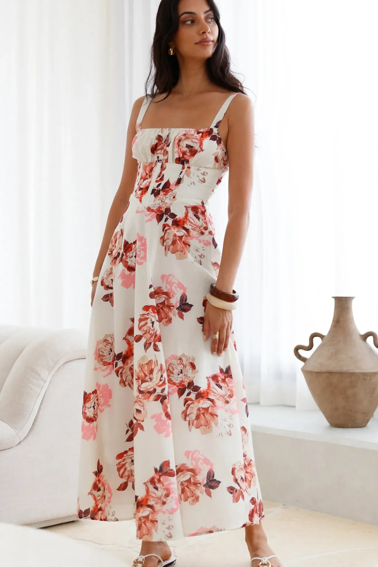 Palermo Mornings Midi Dress Cream