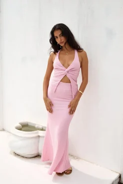 Palm Tree Paradise Halter Top Pink