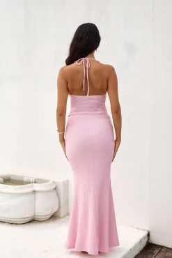Palm Tree Paradise Maxi Skirt Pink