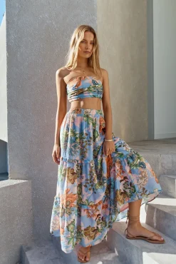 Parisian Escape Maxi Skirt Floral
