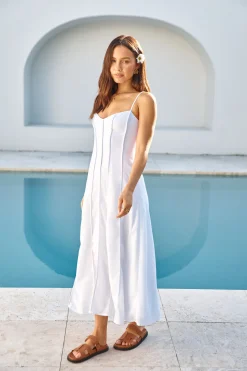 Party Invites Midi Dress White