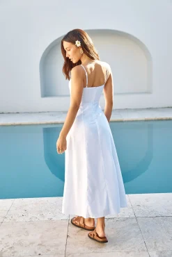 Party Invites Midi Dress White