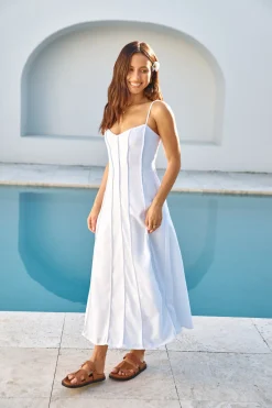 Party Invites Midi Dress White