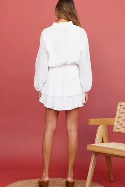Peach Sunsets Dress White
