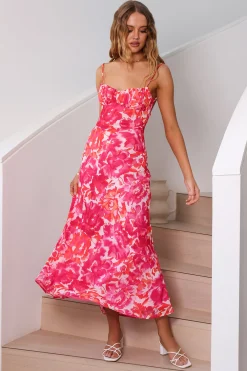 Peony Pillow Maxi Dress Pink