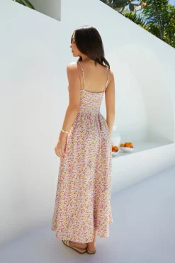 Petal Play Midi Dress Pink