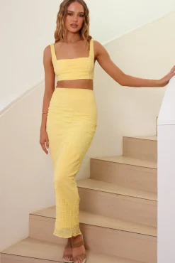 Picnic On The Beach Maxi Skirt Yellow