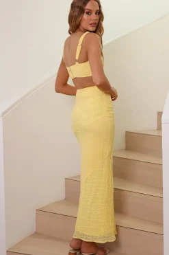 Picnic On The Beach Maxi Skirt Yellow