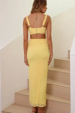 Picnic On The Beach Maxi Skirt Yellow
