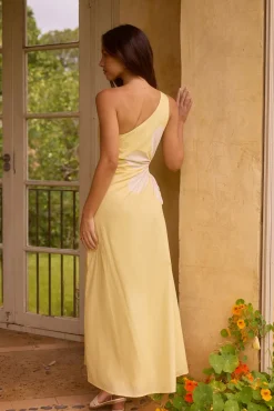 Pina Colada One Shoulder Maxi Dress