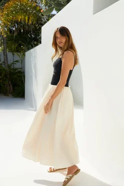 Pippa Maxi Dress Cream Black