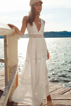 Playing Games Maxi Dress White