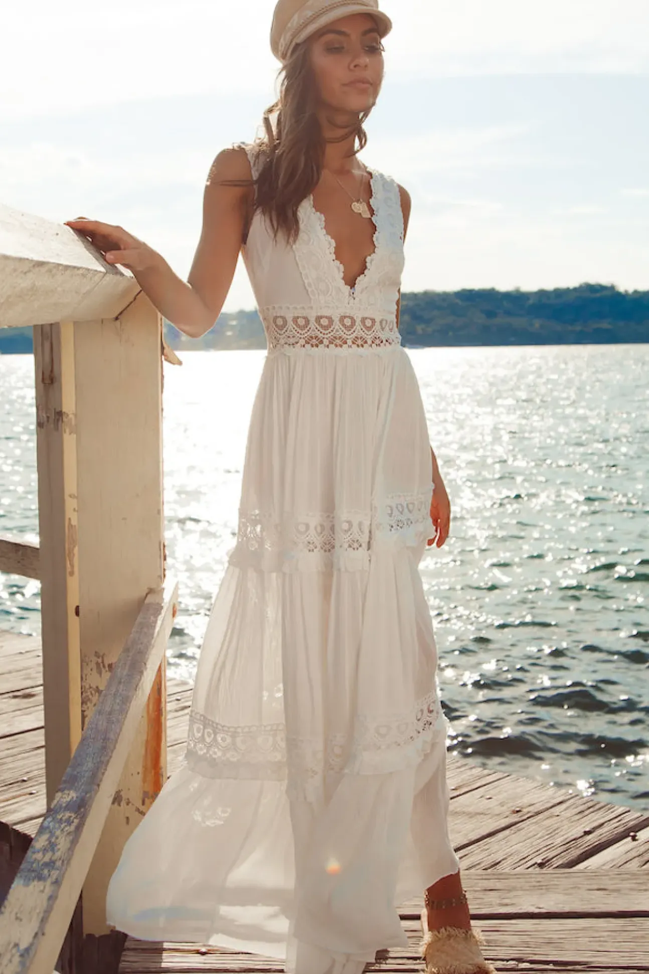 Playing Games Maxi Dress White
