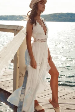 Playing Games Maxi Dress White