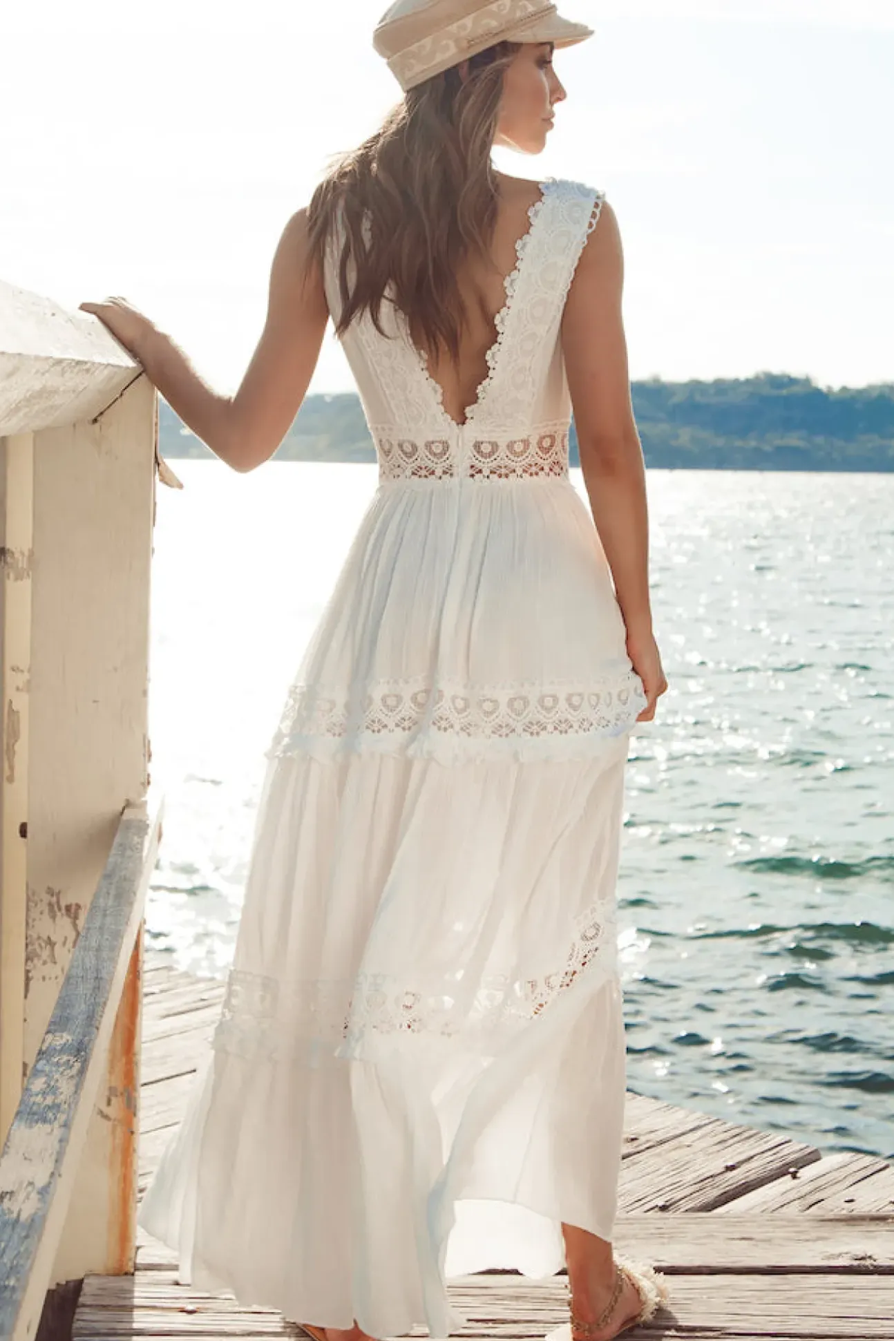 Playing Games Maxi Dress White