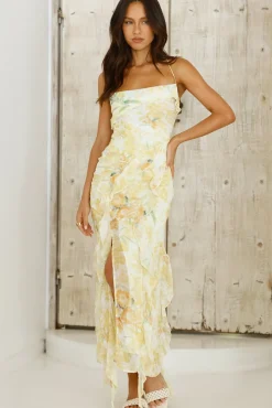Poetic Charm Midi Dress Yellow