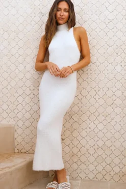 Polar Opposites Midi Dress White