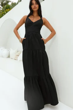 Polished Beauty Maxi Dress Black