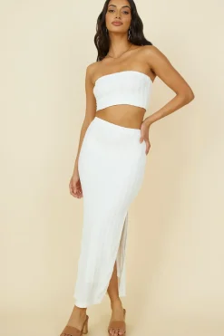 Poolside Adventure Crop Top White