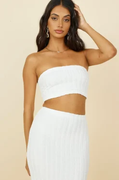 Poolside Adventure Crop Top White