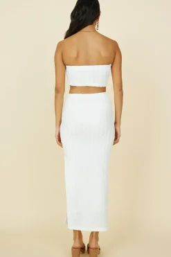 Poolside Adventure Crop Top White