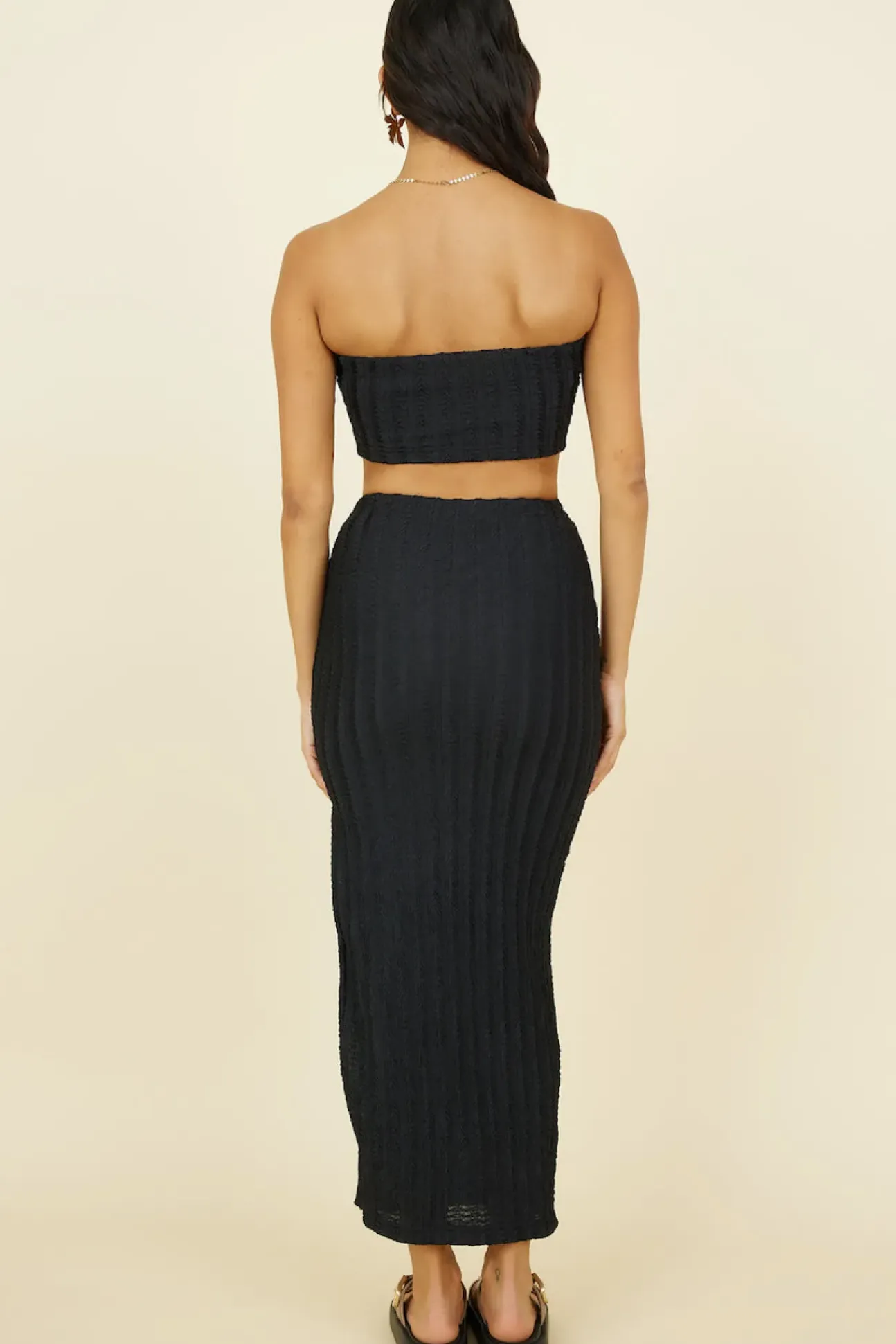 Poolside Adventure Maxi Skirt Black