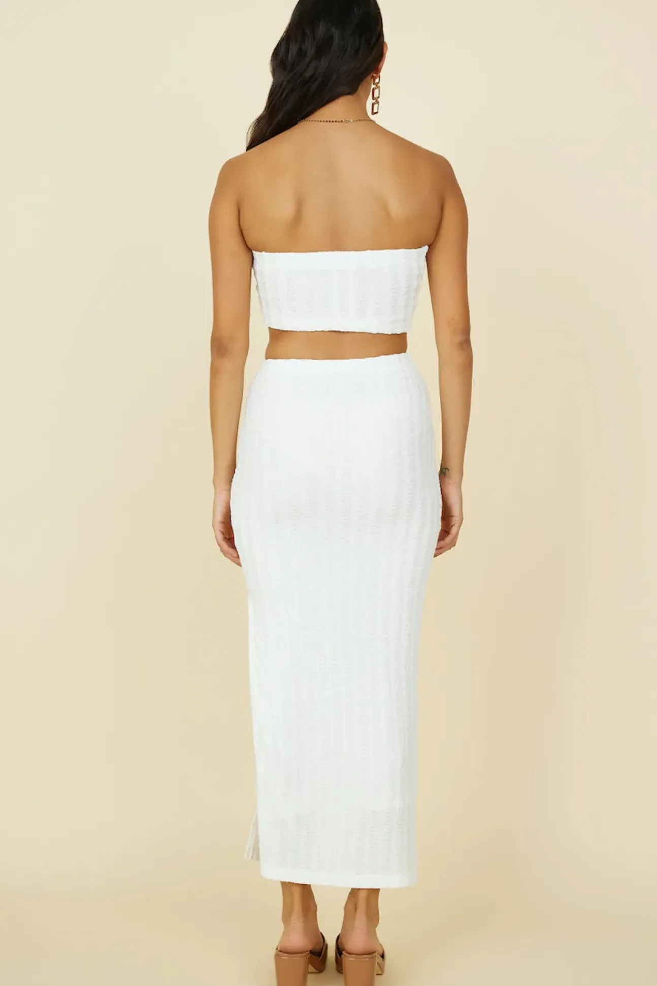 Poolside Adventure Maxi Skirt White
