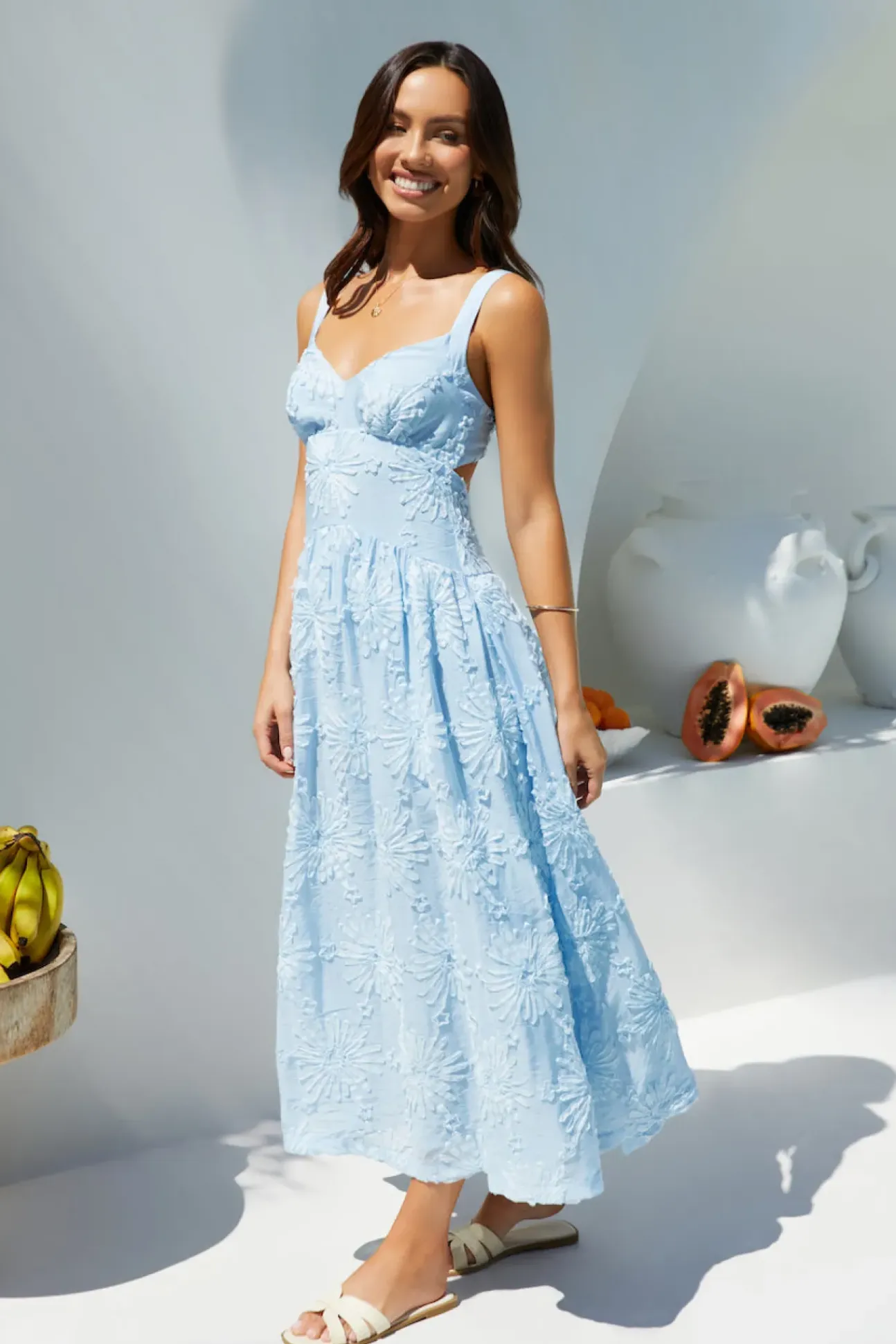 Porcelain Princess Maxi Dress in Blue
